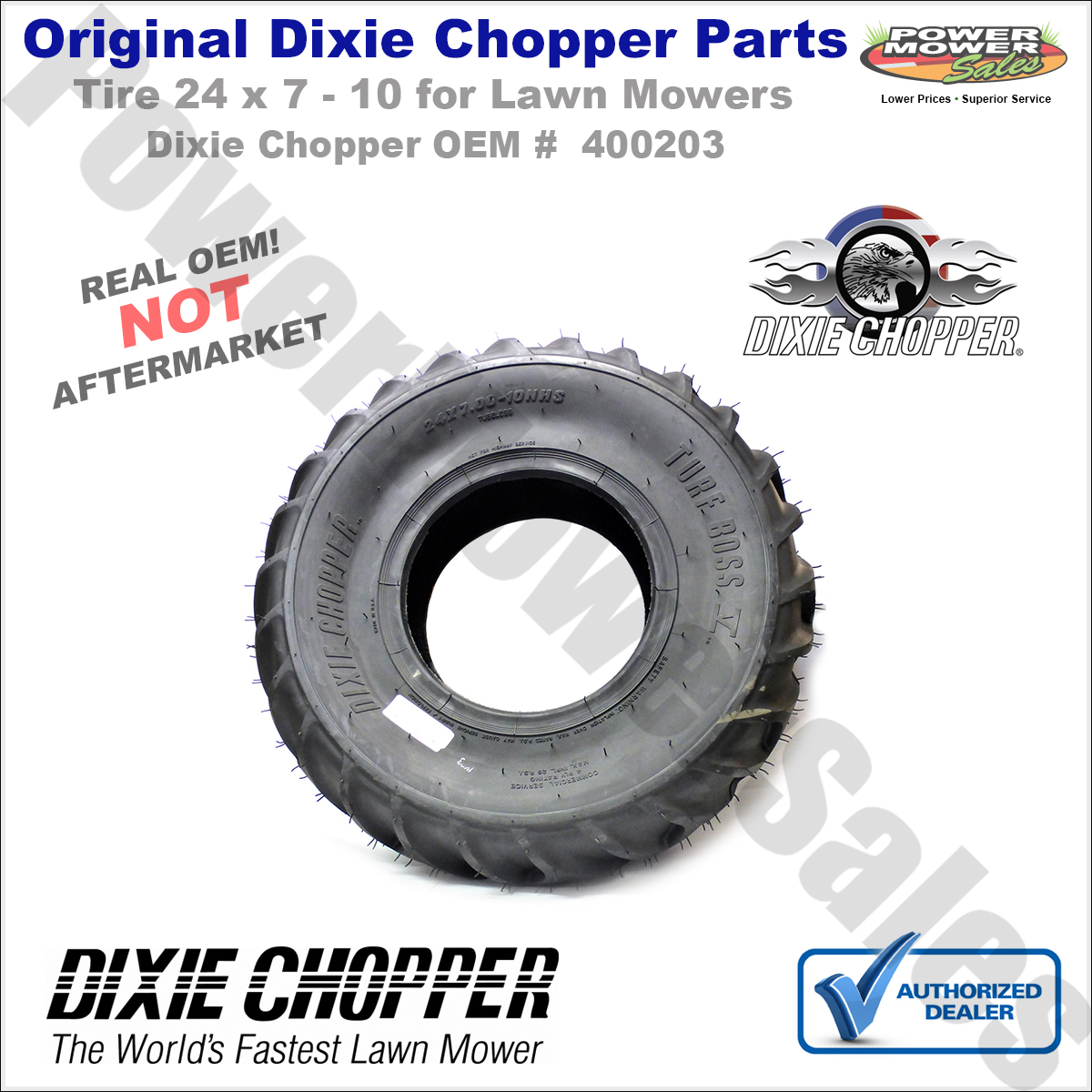400203 Dixie Chopper Turf Boss V Tire (24x7x10) for Lawn Mowers eBay