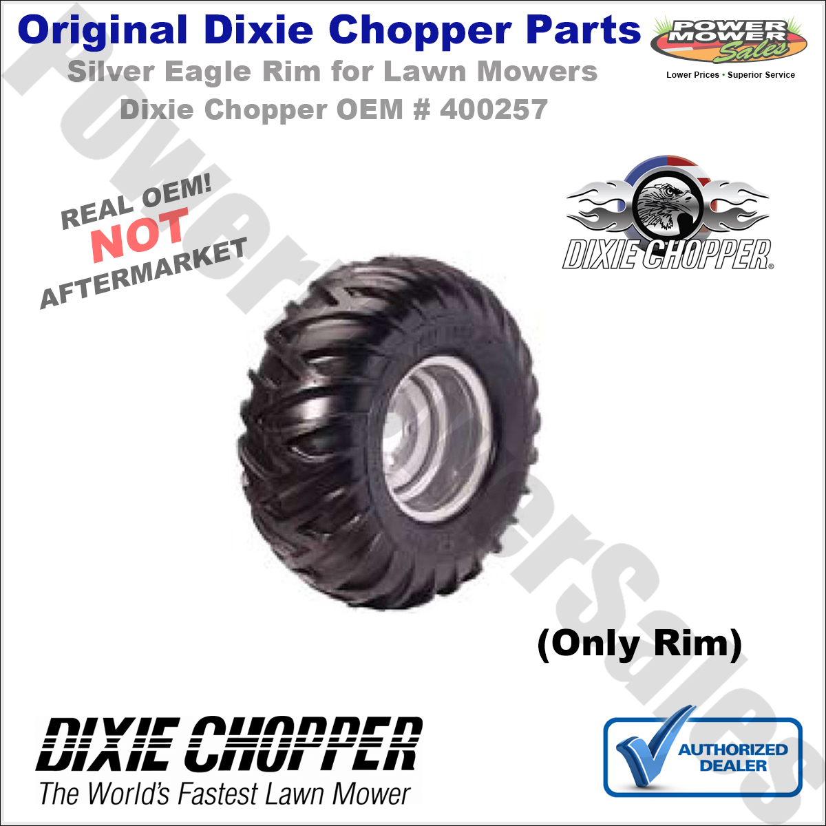 400257 Dixie Chopper Silver Eagle Rim (24x11x10) for Lawn Mowers