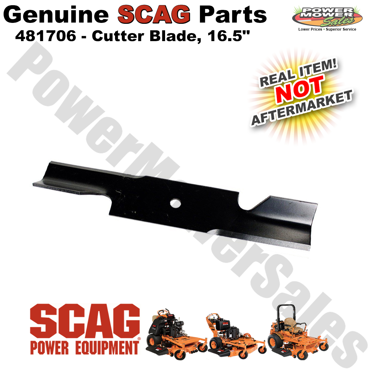 Scag Cutter Blade, 16.5", Scag SFW4816BV, SMTC48A & Others Lawn