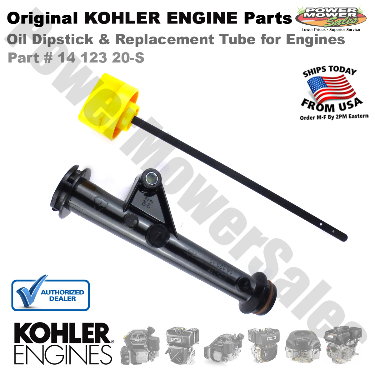 Kohler Original Ölfüllrohr & Messstab Kit 24-123-22-S – OEM Teil Für CH18, CH20, CH23, CH26 & Andere Motoren