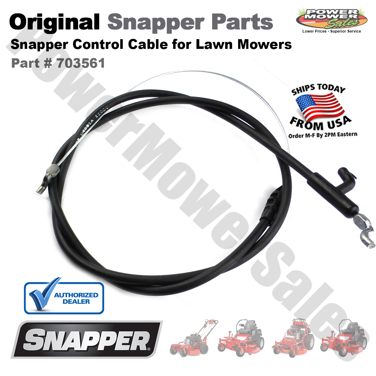 Snapper OEM Control Cable for 1696596, 1696628, 1696701 Lawn
