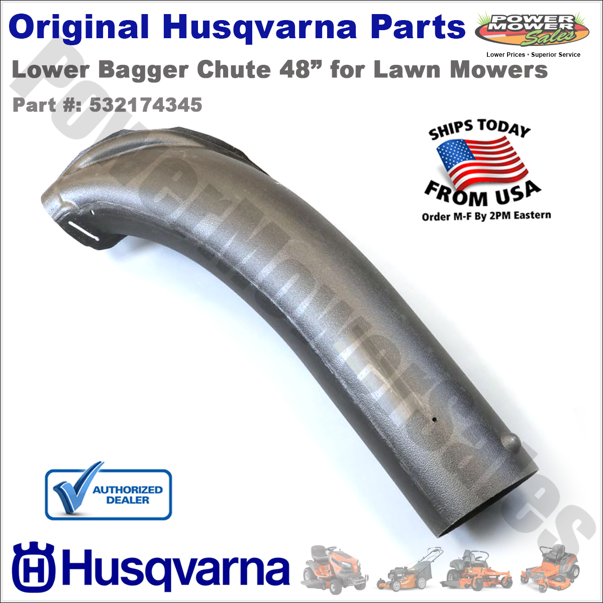 Genuine OEM Husqvarna Lower Bagger Chute 48