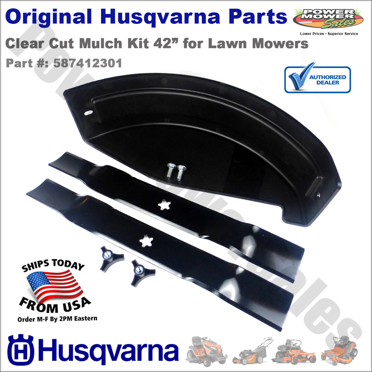 Genuine Husqvarna Clear Cut Mulch Kit 42  for Lawn Mowers, YT42DXLS