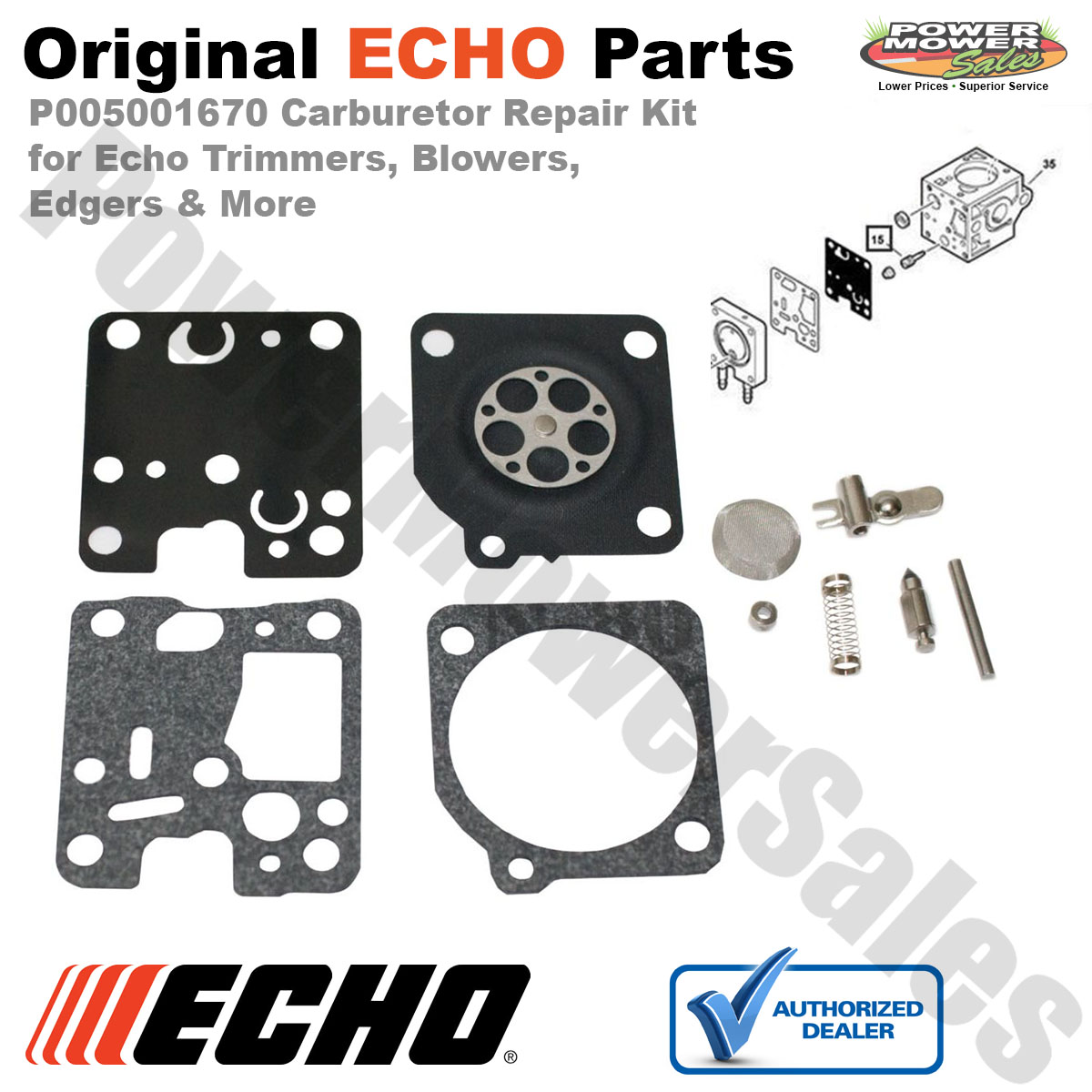 アクセサリー HAMMERHEAD karoo P005001670 Echo / Shindaiwa Carb Repair Kit for Echo
