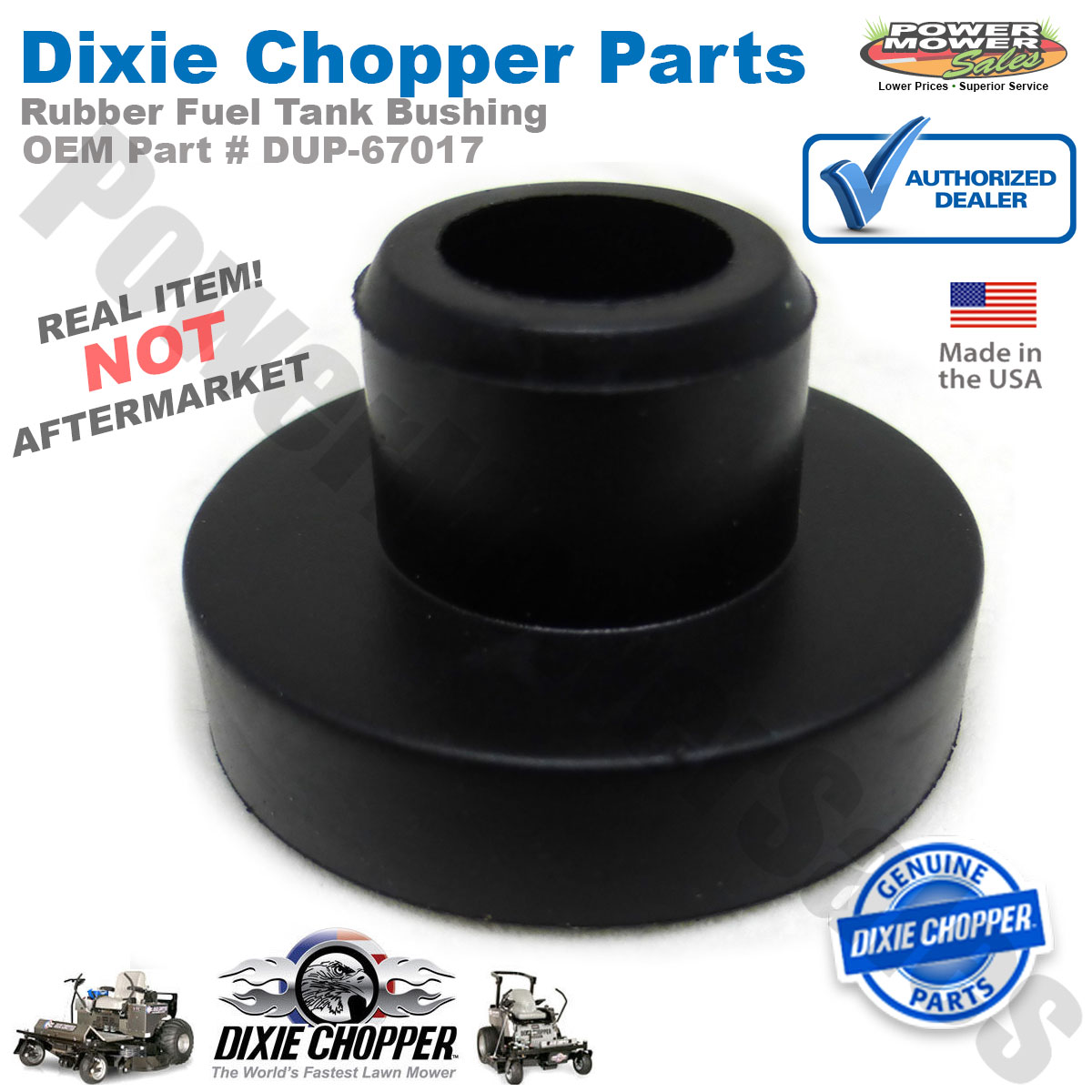 Dixie Chopper Rubber Fuel Tank Bushing for Riding Mowers / 40220DC