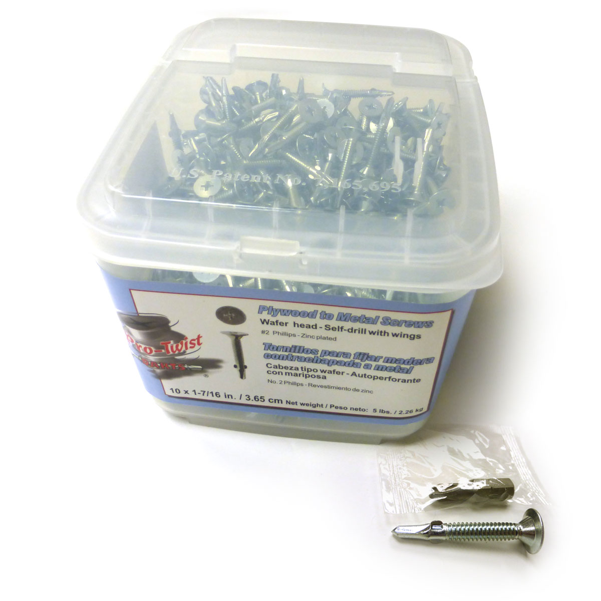 ProTwist 17/16" 10 Plywood Metal Screws Wafer Head 2 Phillips