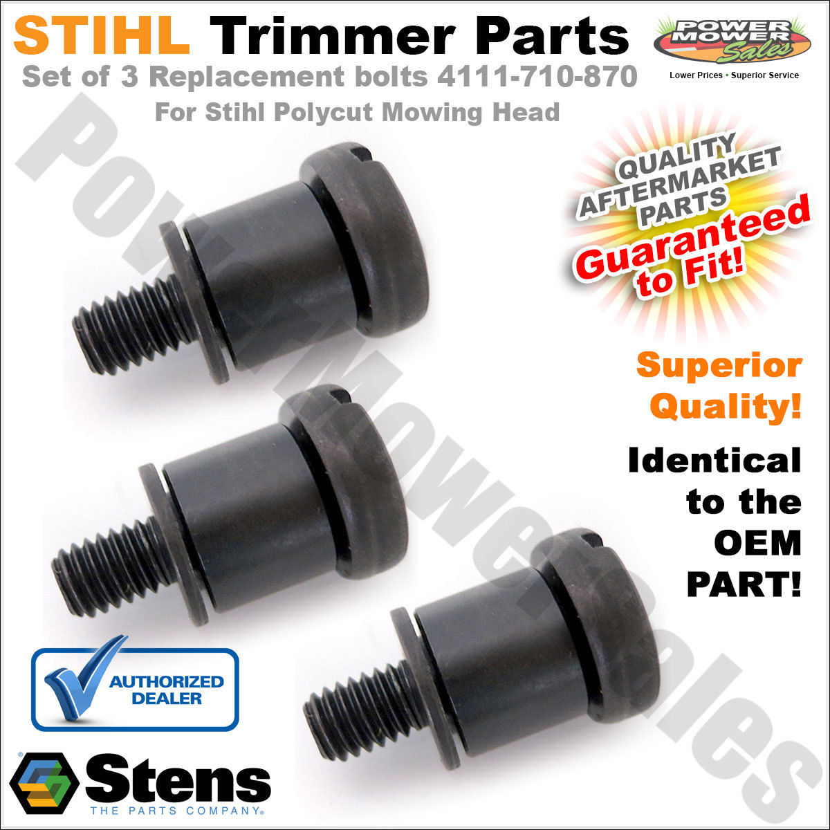 Shoulder Bolt Assembly Set (3)for PolyCut Trimmer Heads STIHL 4111 710