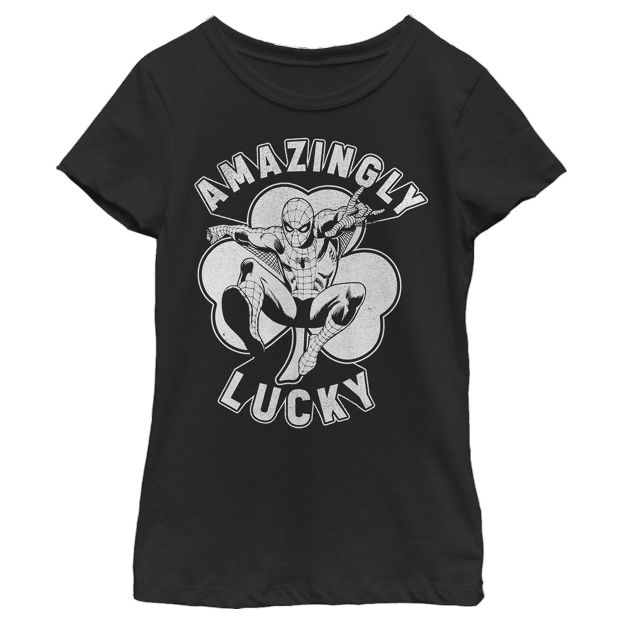 Girl's Marvel St. Patrick's Day Spider-Man Lucky Clover T-Shirt - Picture 3 of 22