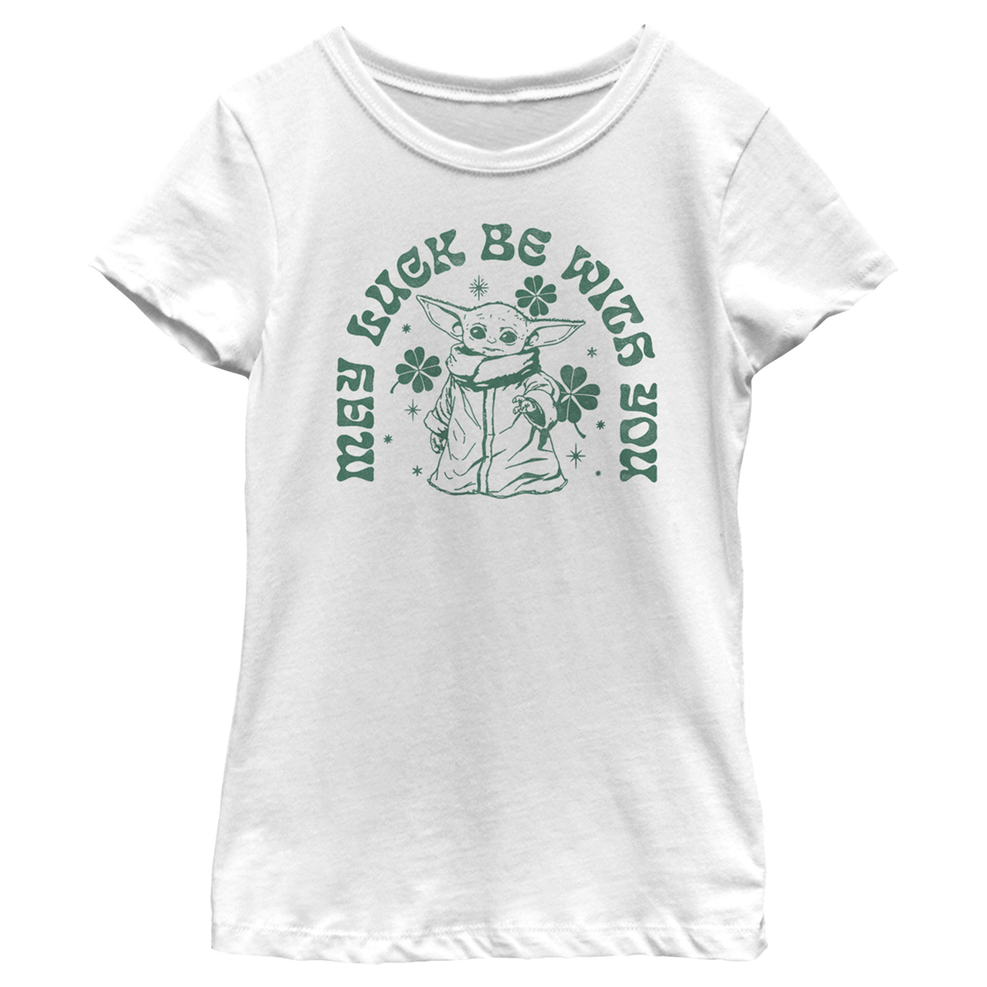 Girl's Star Wars: The Mandalorian St. Patrick's Day Grogu May Luck be with You R - Picture 5 of 8