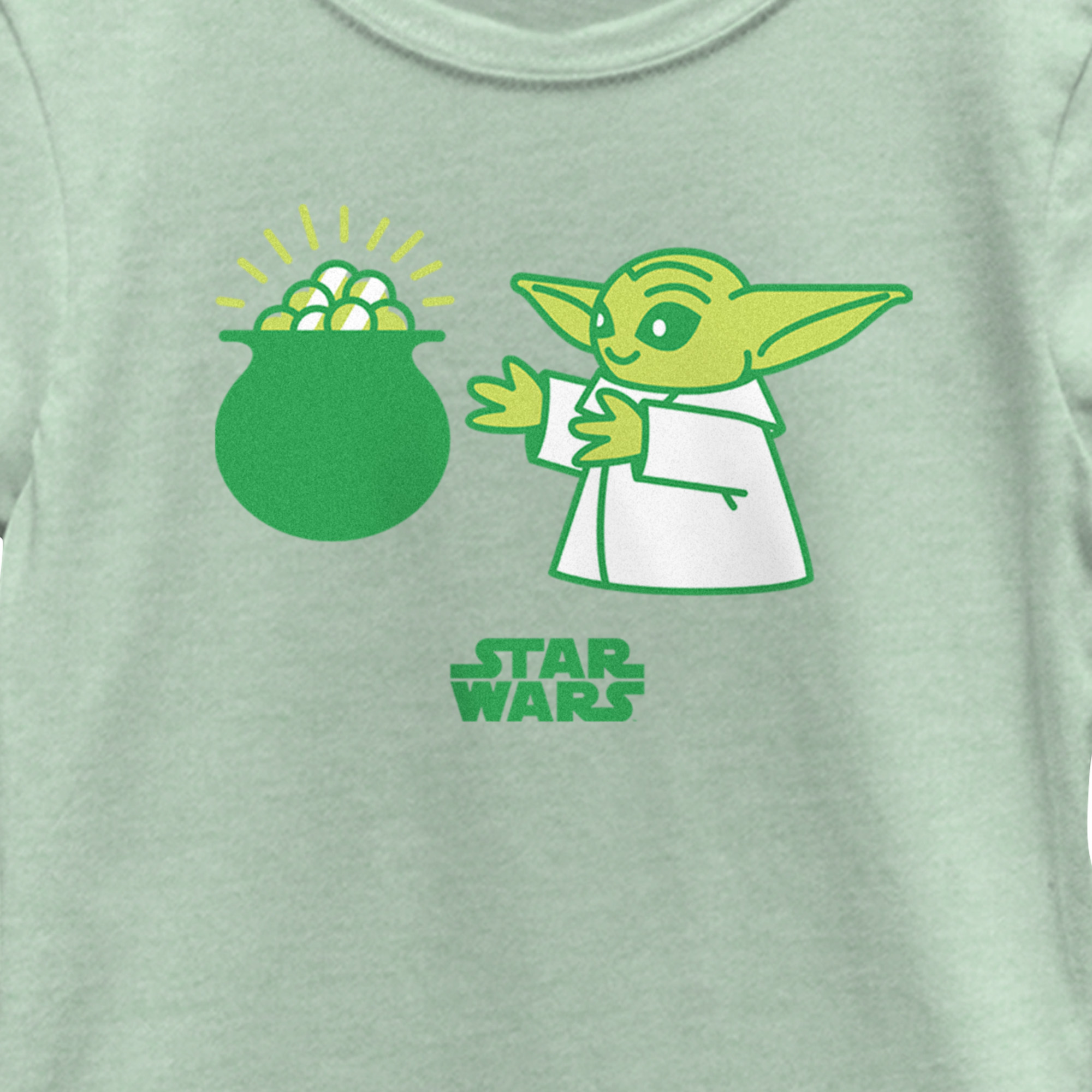 Girl's Star Wars: The Mandalorian St. Patrick's Day Grogu Pot of Gold T-Shirt - Picture 6 of 8