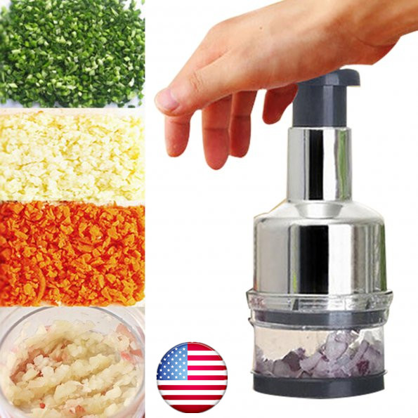 Stainless Onion Chopper Food Garlic Cutter Slicer Peeler Dicer Kitchen