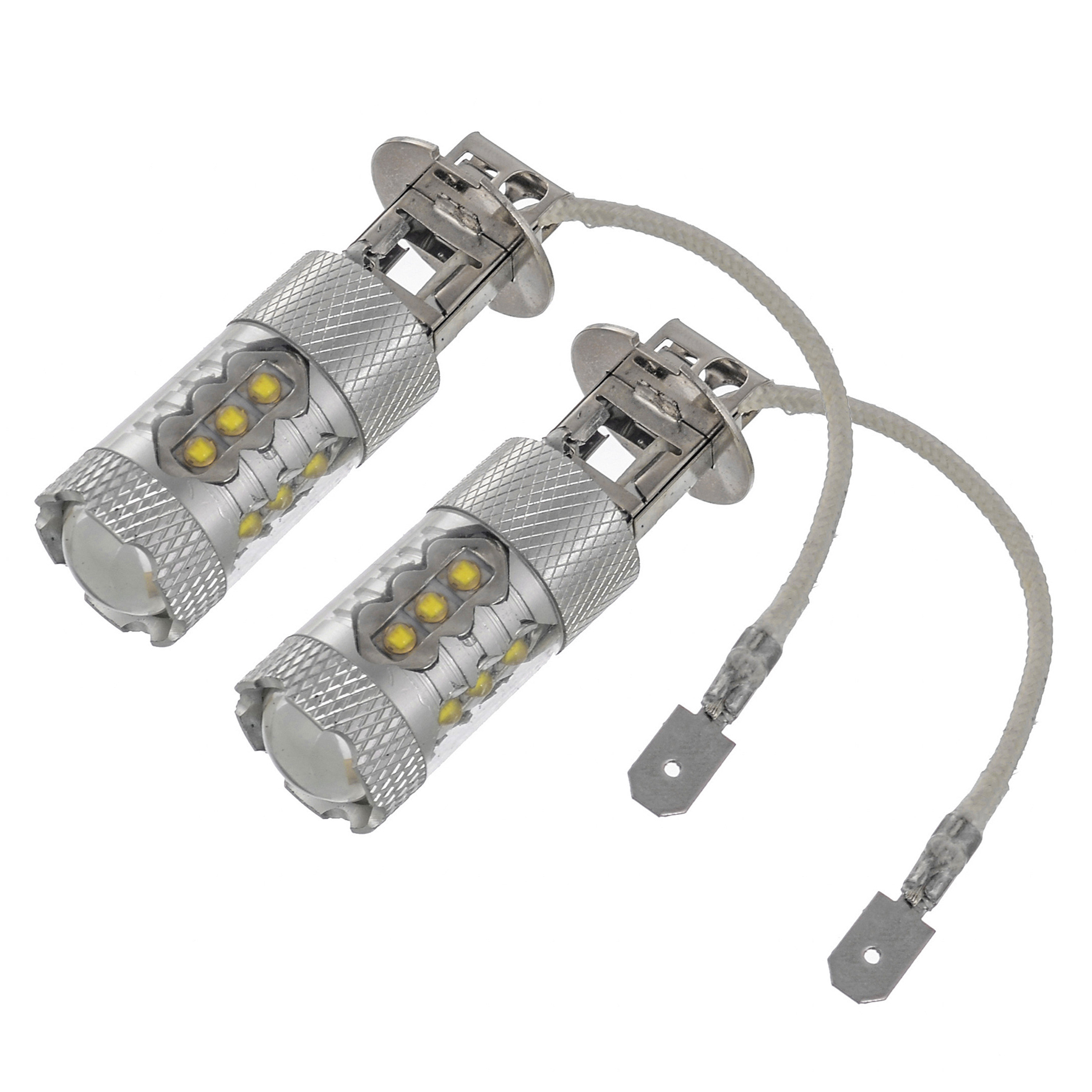 2-Pack H3 LED Fog Light Bulbs - Super Bright White 15W, For Fog & Driving Lights (Not Headlights)