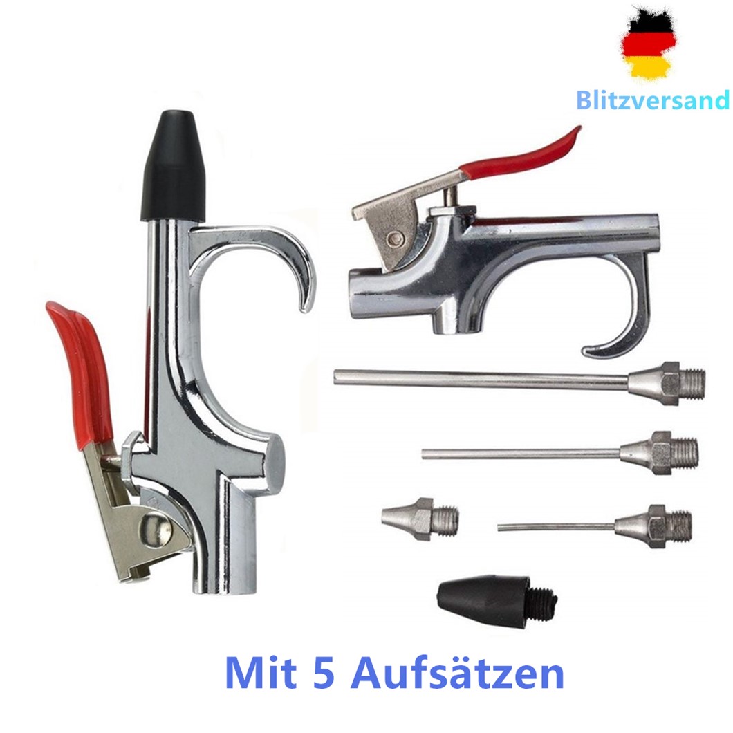 Set Druckluft Ausblaspistole Sicherheits Druckluftpistole mit Venturidüse