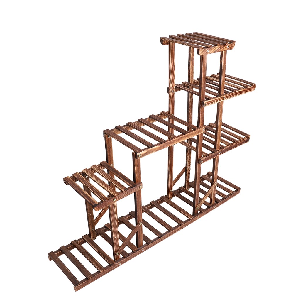 Holz Blumentreppe stabil Pflanzentreppe Blumenständer 6 Ebenen Innen