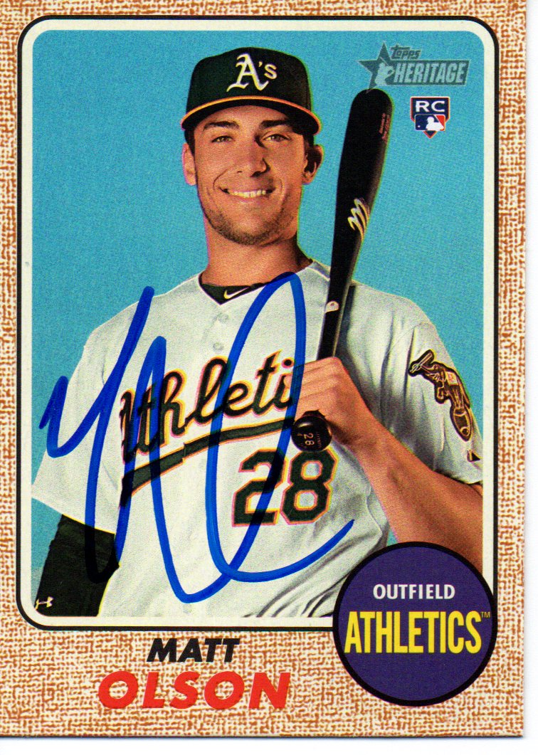 Matt Olson Oakland Athletics 2017 Topps Heritage High Number Rookie 