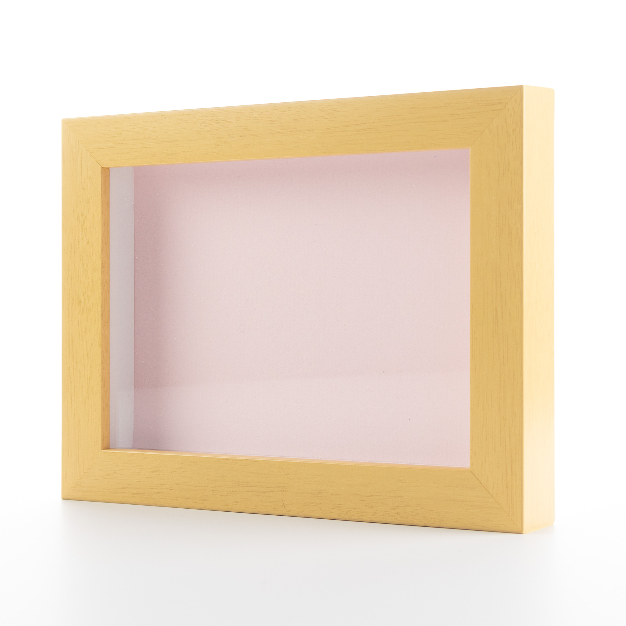 Natural 14×28 Wood Shadow Box With Pink Acid-Free Backing 5/8 Usable Depth
