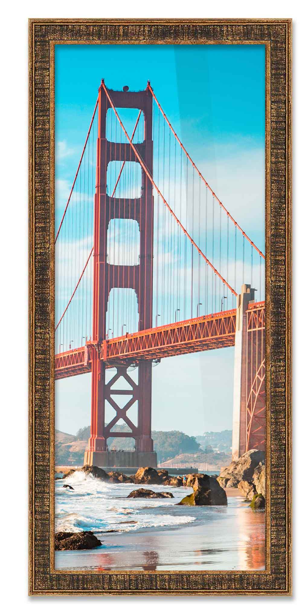 10x30 Frame Gold Picture Frame Complete Modern Photo Frame UV Acrylic, Acid Free - Picture 4 of 9