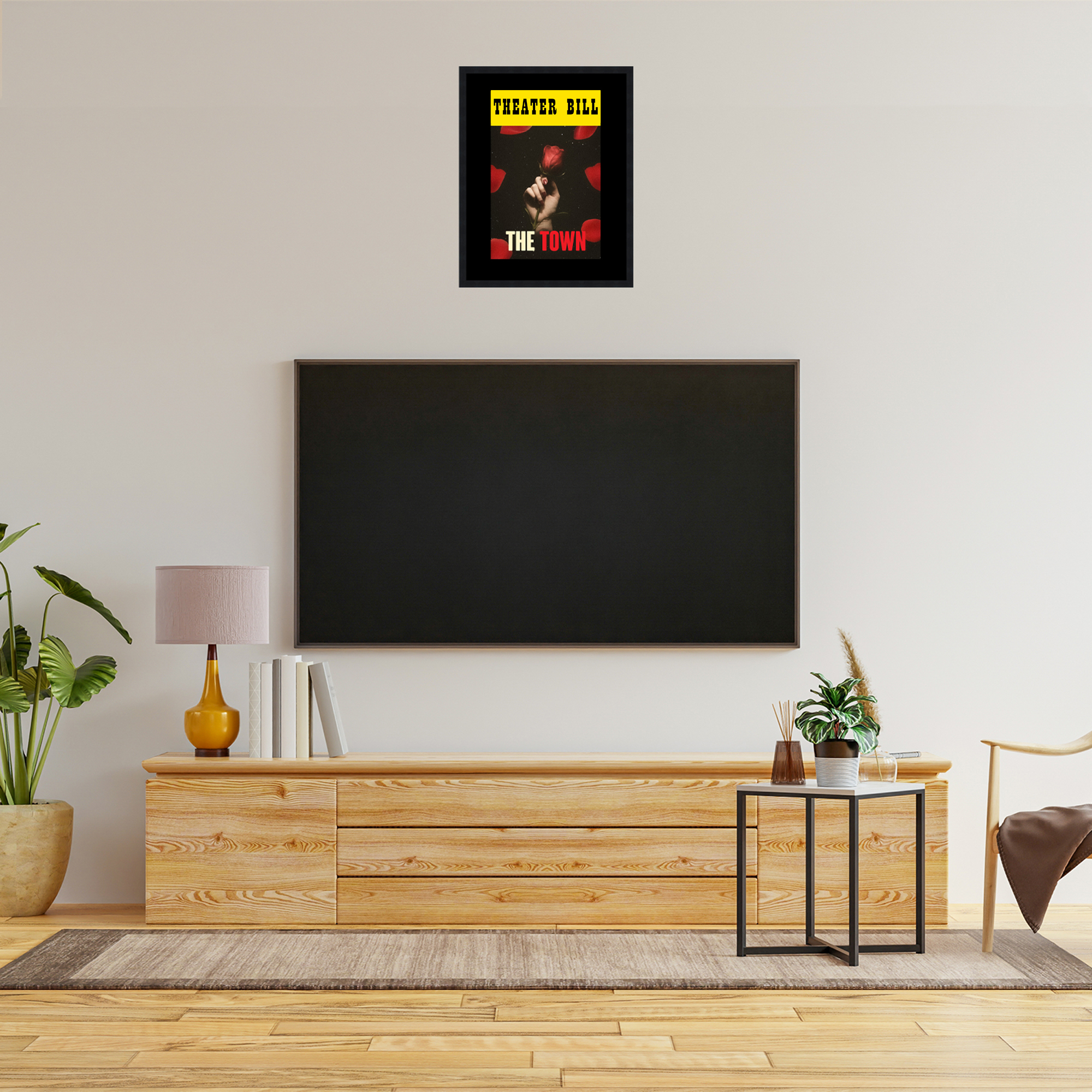 8.5x11 Black Playbill Frame With Black Mat With 1 Opening For 1 Playbill detailed image 3