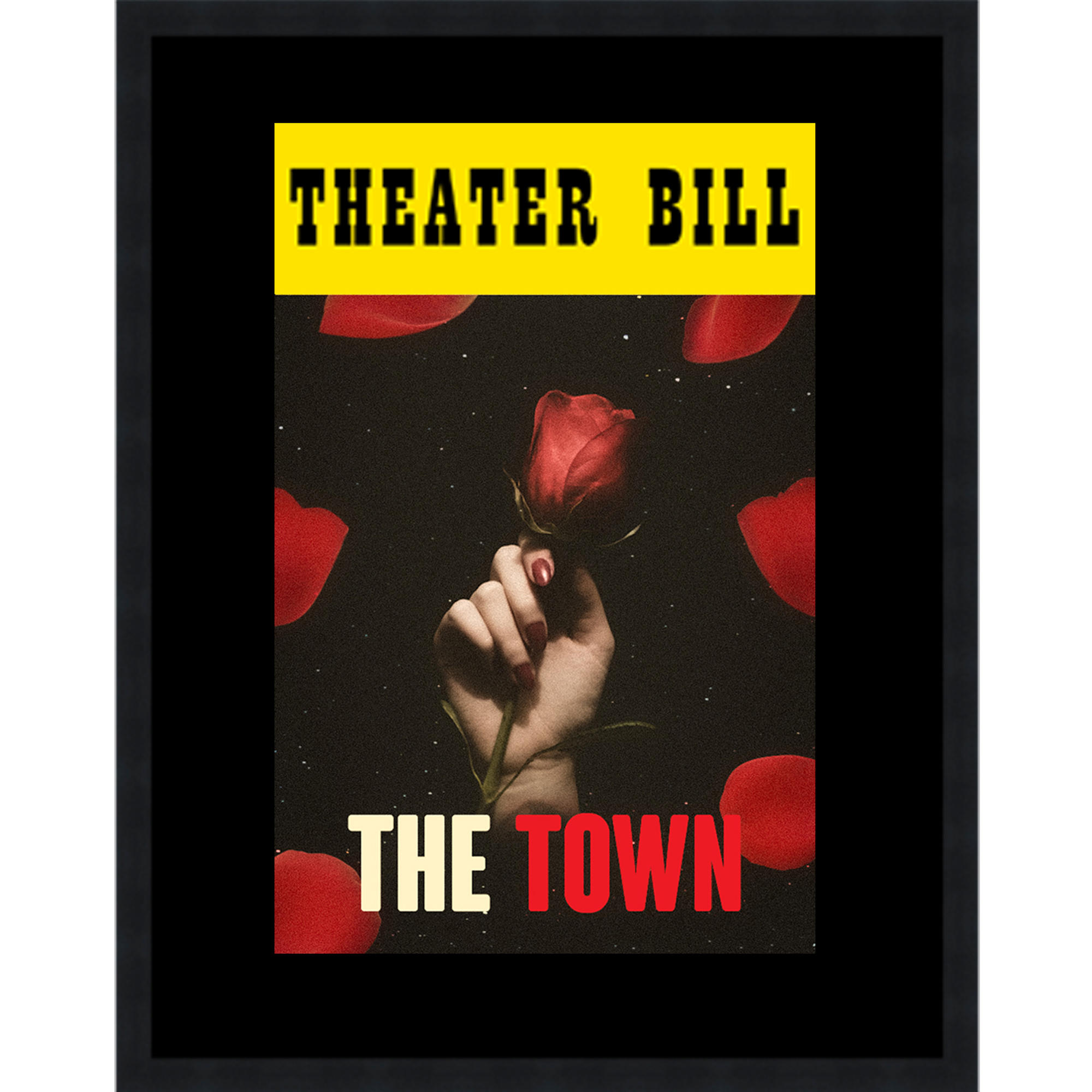 8.5x11 Black Playbill Frame With Black Mat With 1 Opening For 1 Playbill main product image