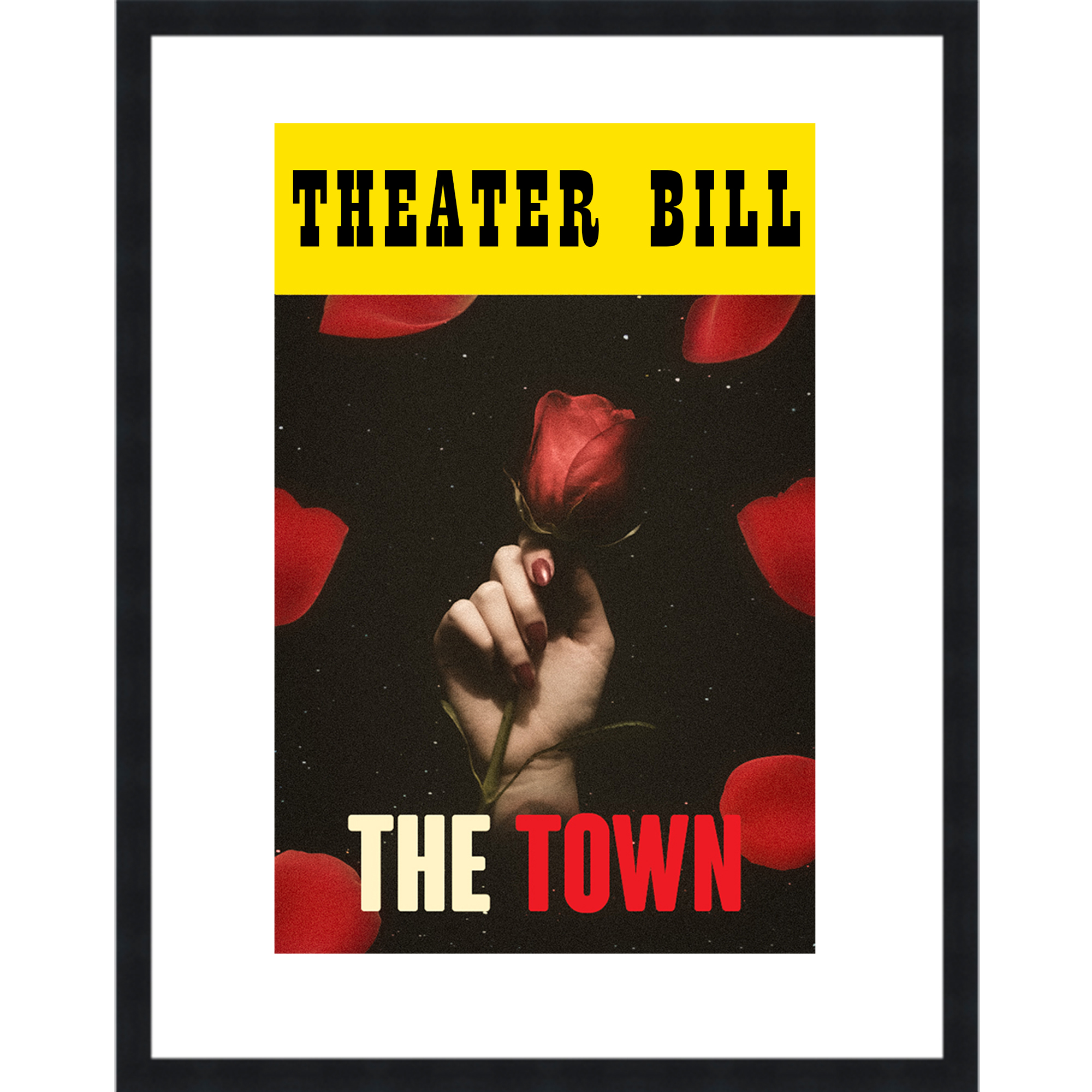 8.5x11 Black Playbill Frame With White Mat With 1 Openings For 1 Playbill main product image