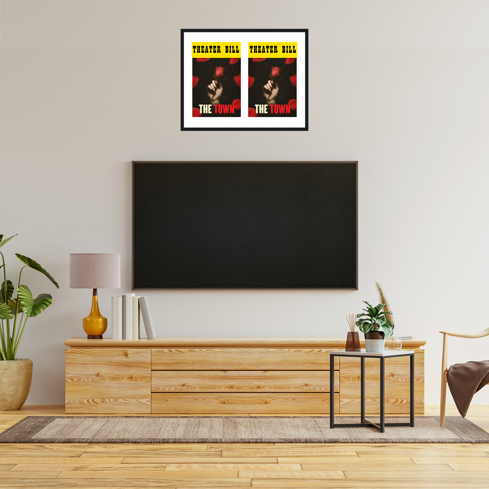 11x14 Black Playbill Frame With White Mat With 2 Openings For 2 Playbills detailed image 3
