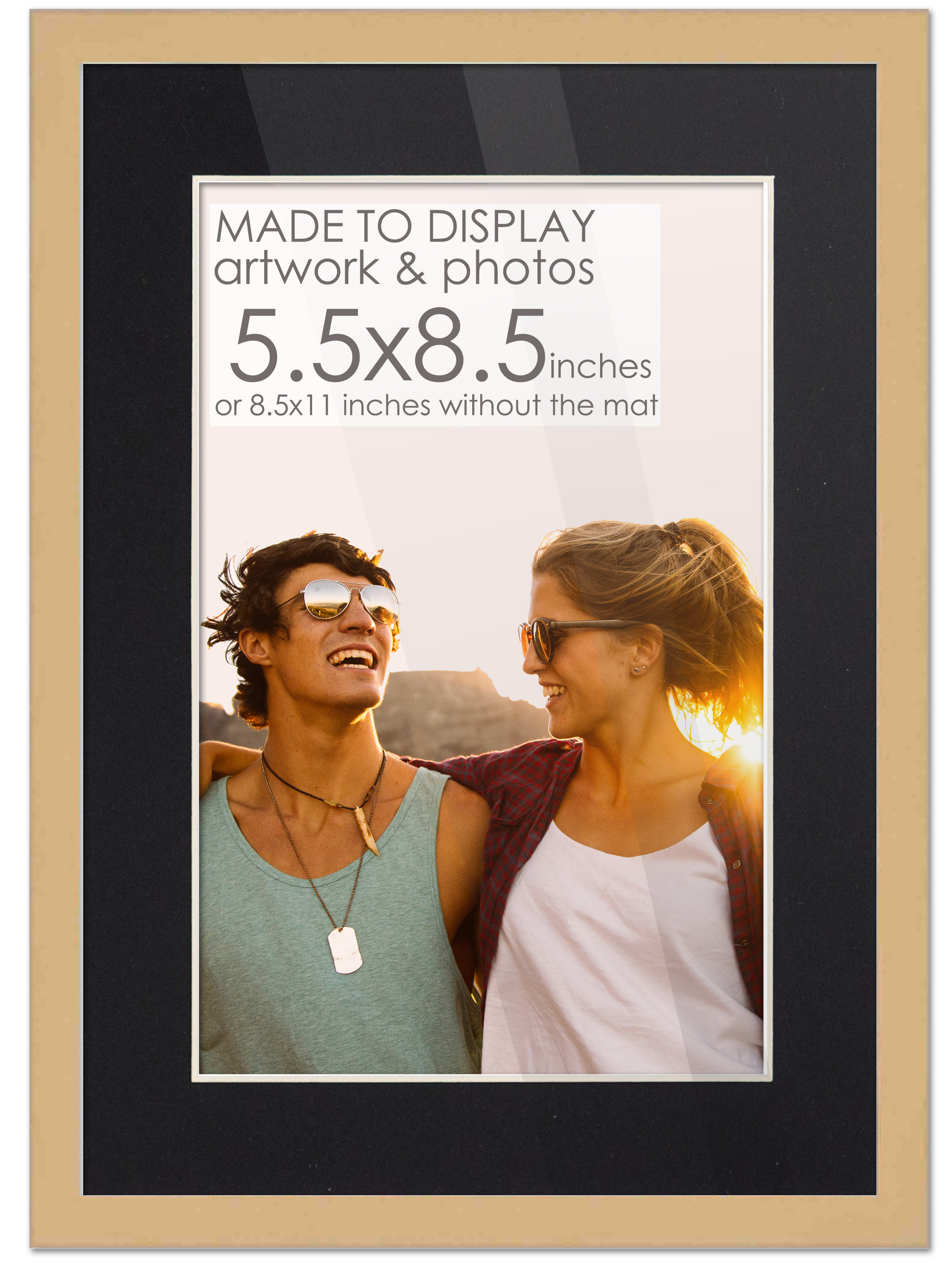 5.5x8.5 Natural Frame for 5.5x8.5 Picture or 8.5x11 Poster Without Black Mat main product image
