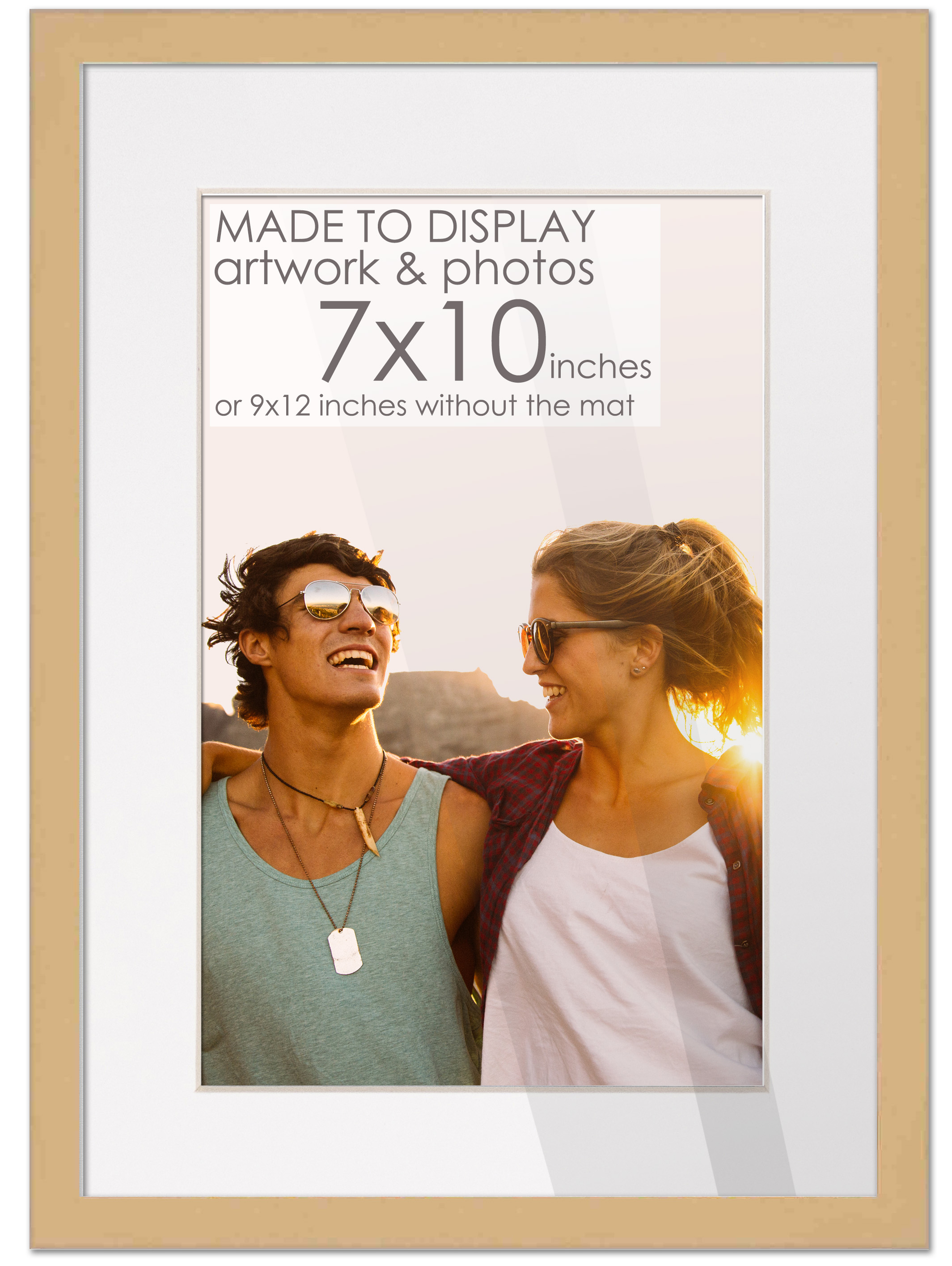 7x10 Natural Frame for 7x10 Picture or 9x12 Art Poster Without White Photo Mat main product image