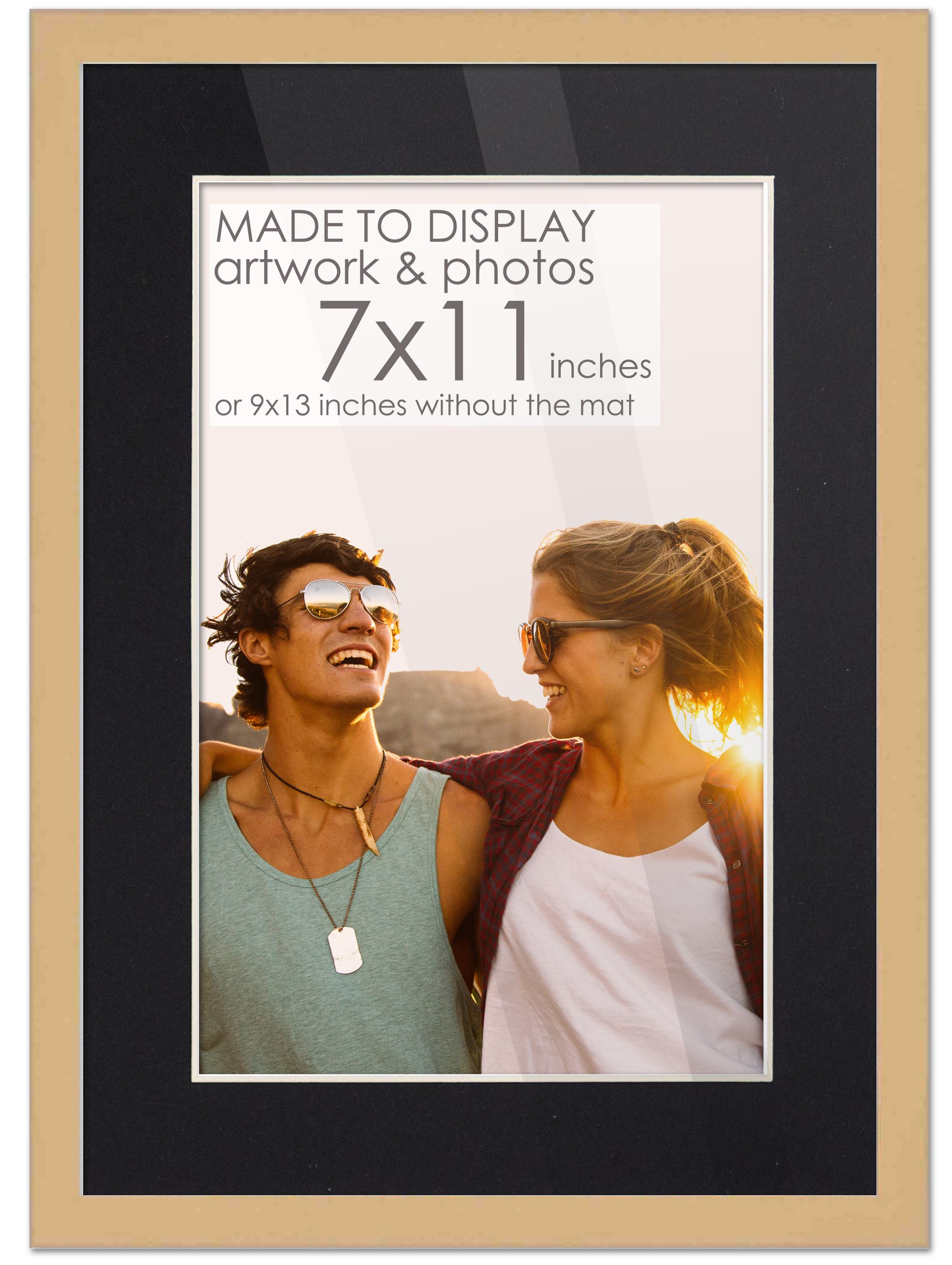 7x11 Natural Frame for 7x11 Picture or 9x13 Art Poster Without Black Photo Mat main product image