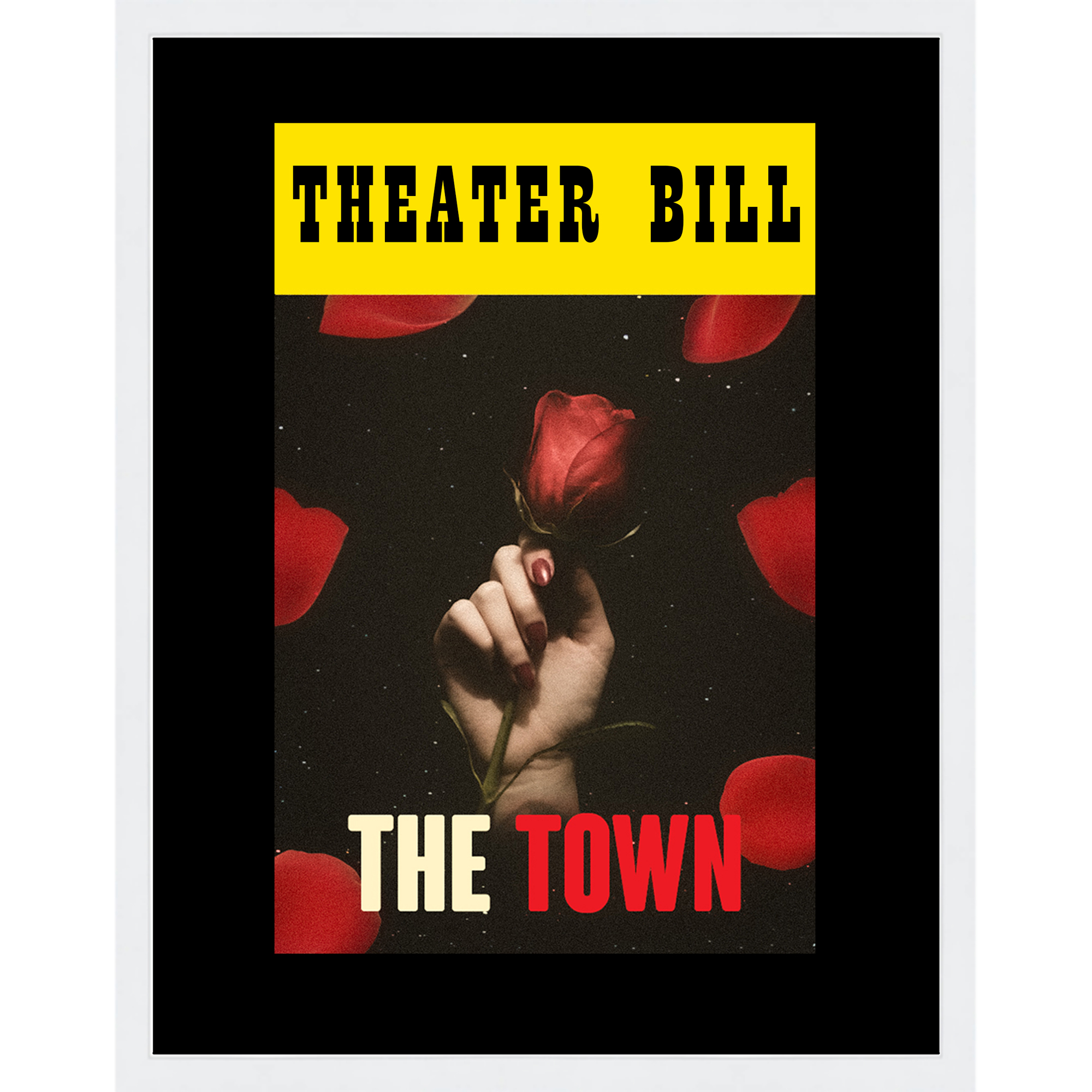 8.5x11 White Playbill Frame With Black Mat With 1 Opening For 1 Playbill main product image