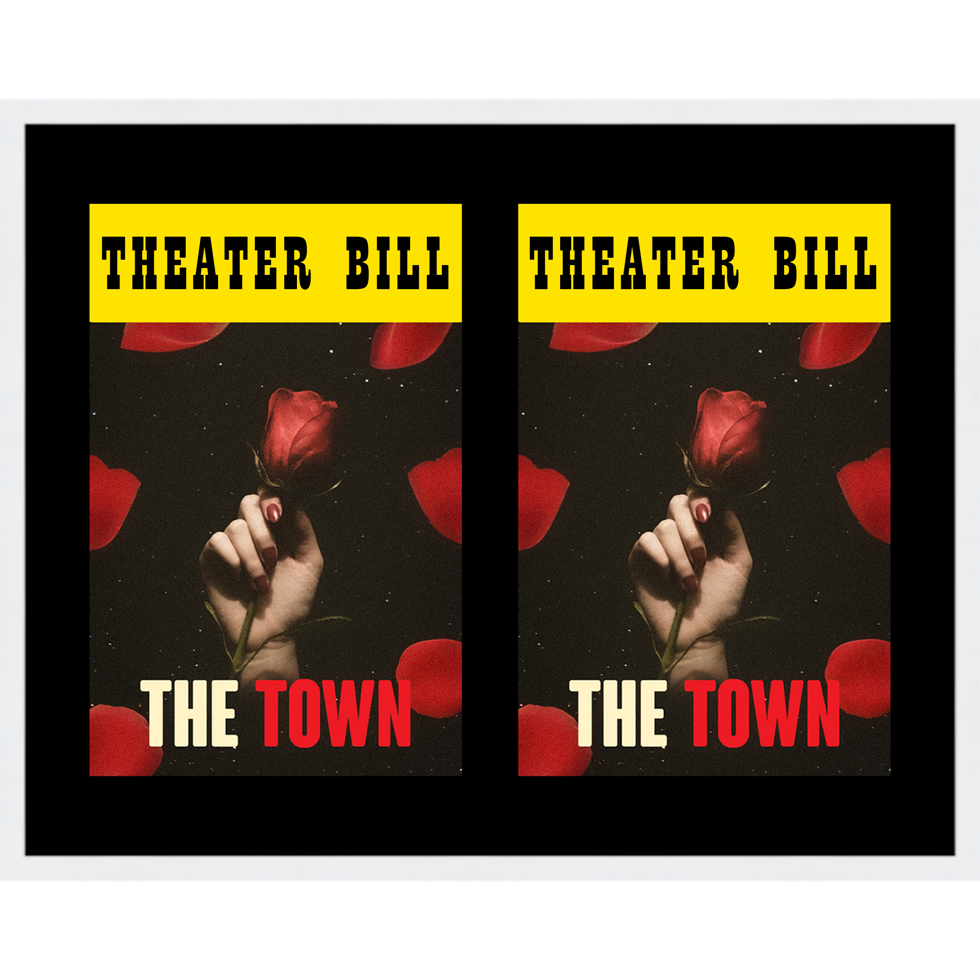 11x14 White Playbill Frame With Black Mat With 2 Opening For 2 Playbills main product image