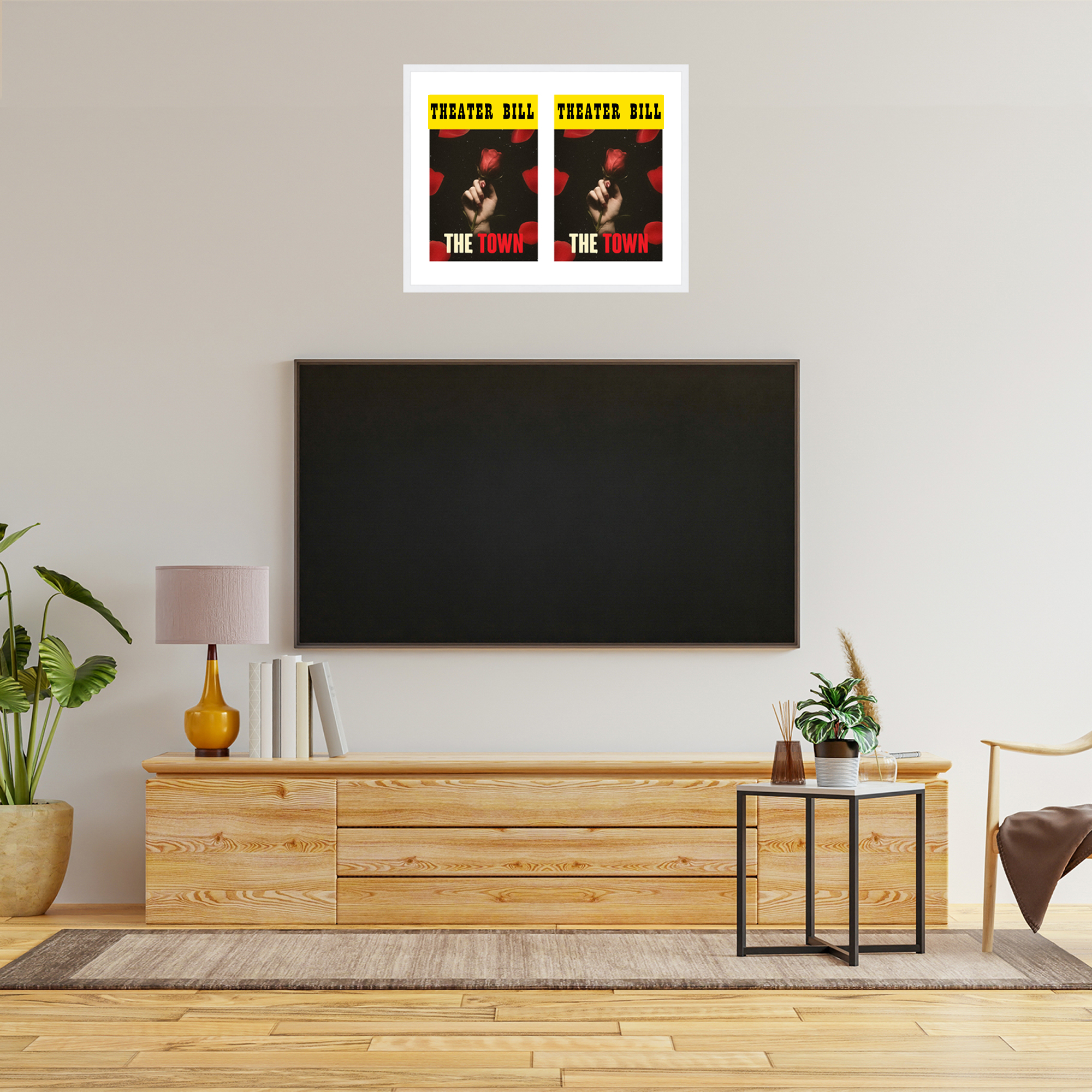 11x14 White Playbill Frame With White Mat With 2 Openings For 2 Playbills detailed image 3