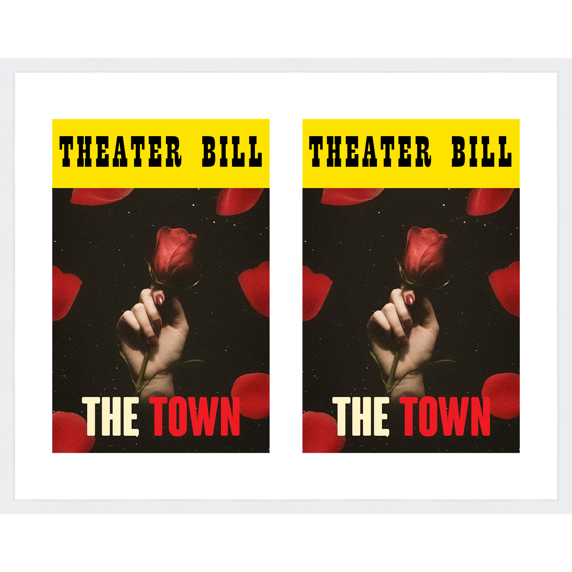 11x14 White Playbill Frame With White Mat With 2 Openings For 2 Playbills main product image