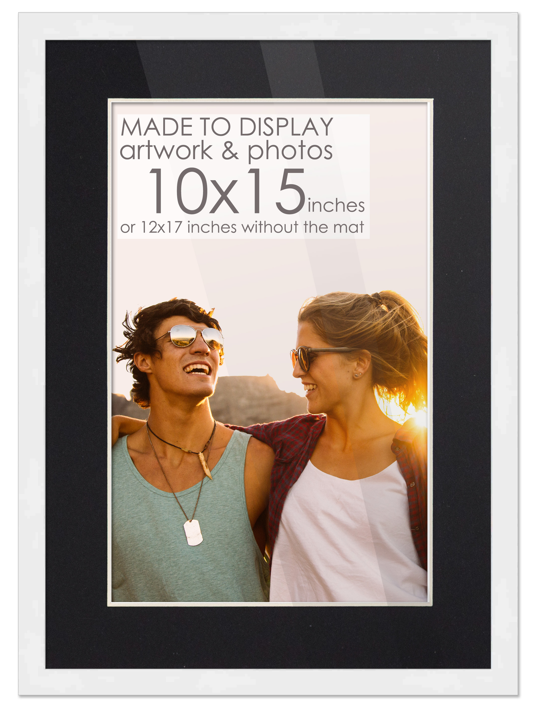 10x15 Frame White for 10x15 Picture or 12x17 Art Poster Without Black Photo Mat main product image
