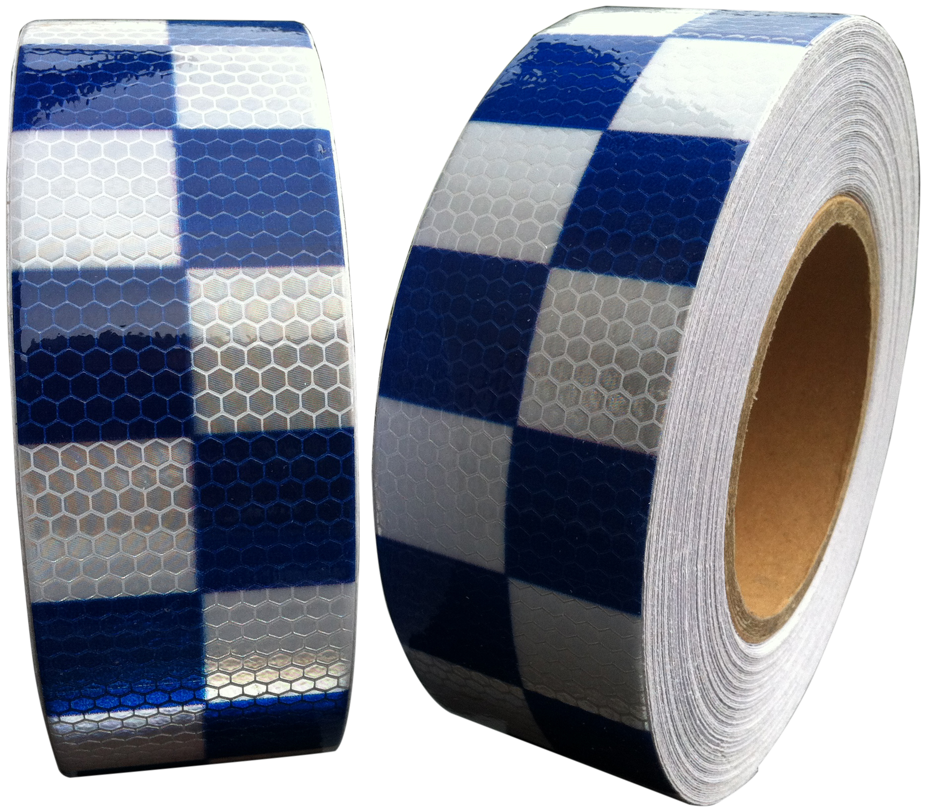 Hi Viz Intensity Grade Blue/White Chequer Reflective Tape 50mm x 10m