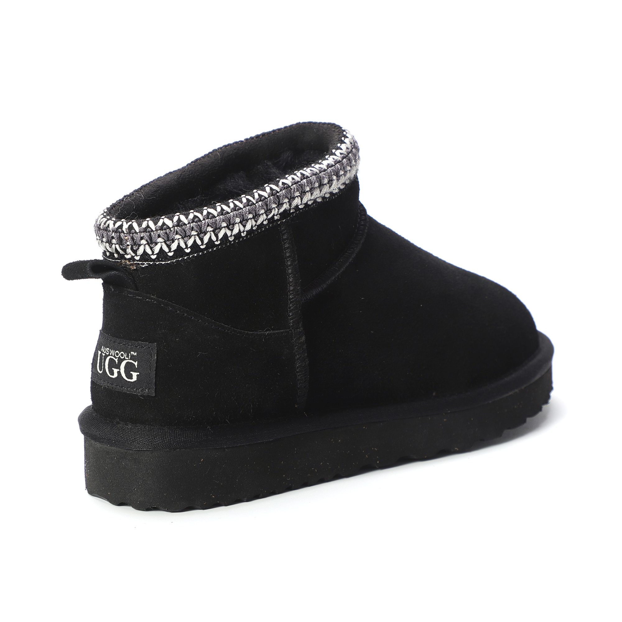 AUS WOOLI UGG Unisex Sheepskin Wool Altona Ankle Braid Boots - Picture 8 of 26