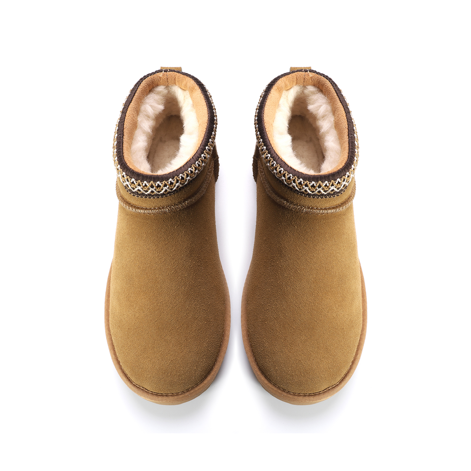AUS WOOLI UGG Unisex Sheepskin Wool Altona Ankle Braid Boots - Picture 10 of 26