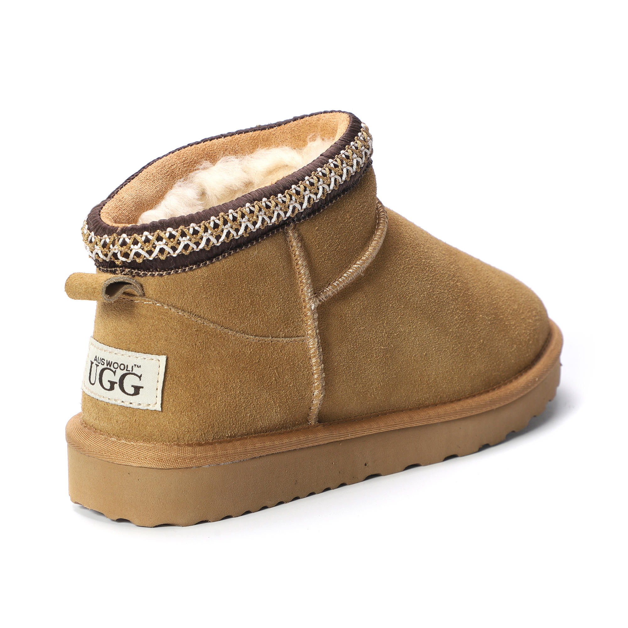 AUS WOOLI UGG Unisex Sheepskin Wool Altona Ankle Braid Boots - Picture 14 of 26