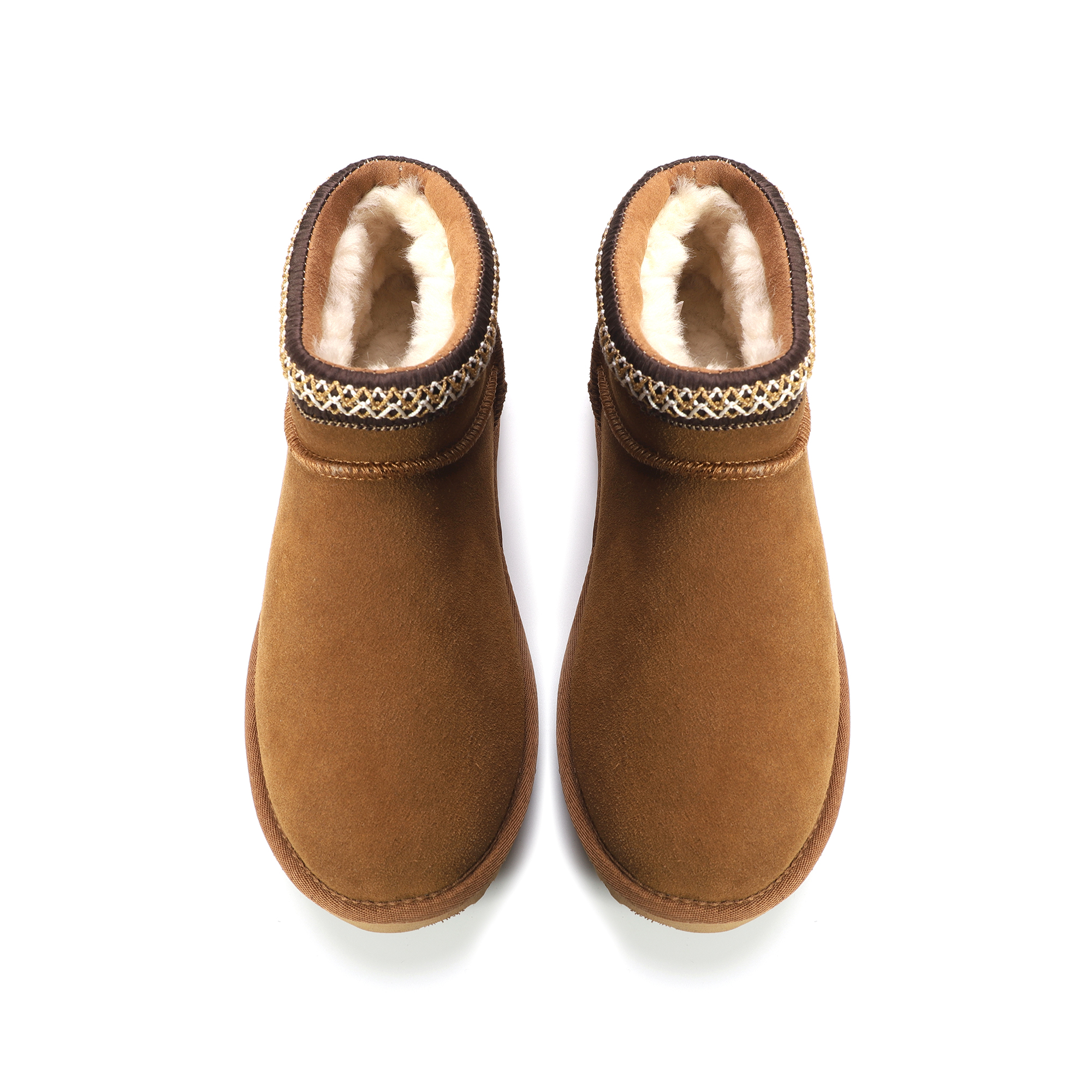 AUS WOOLI UGG Unisex Sheepskin Wool Altona Ankle Braid Boots - Picture 22 of 26