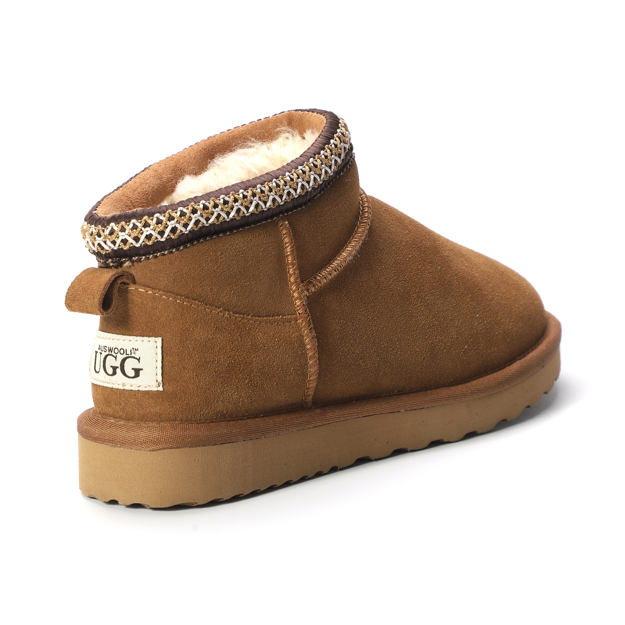 AUS WOOLI UGG Unisex Sheepskin Wool Altona Ankle Braid Boots - Picture 26 of 26