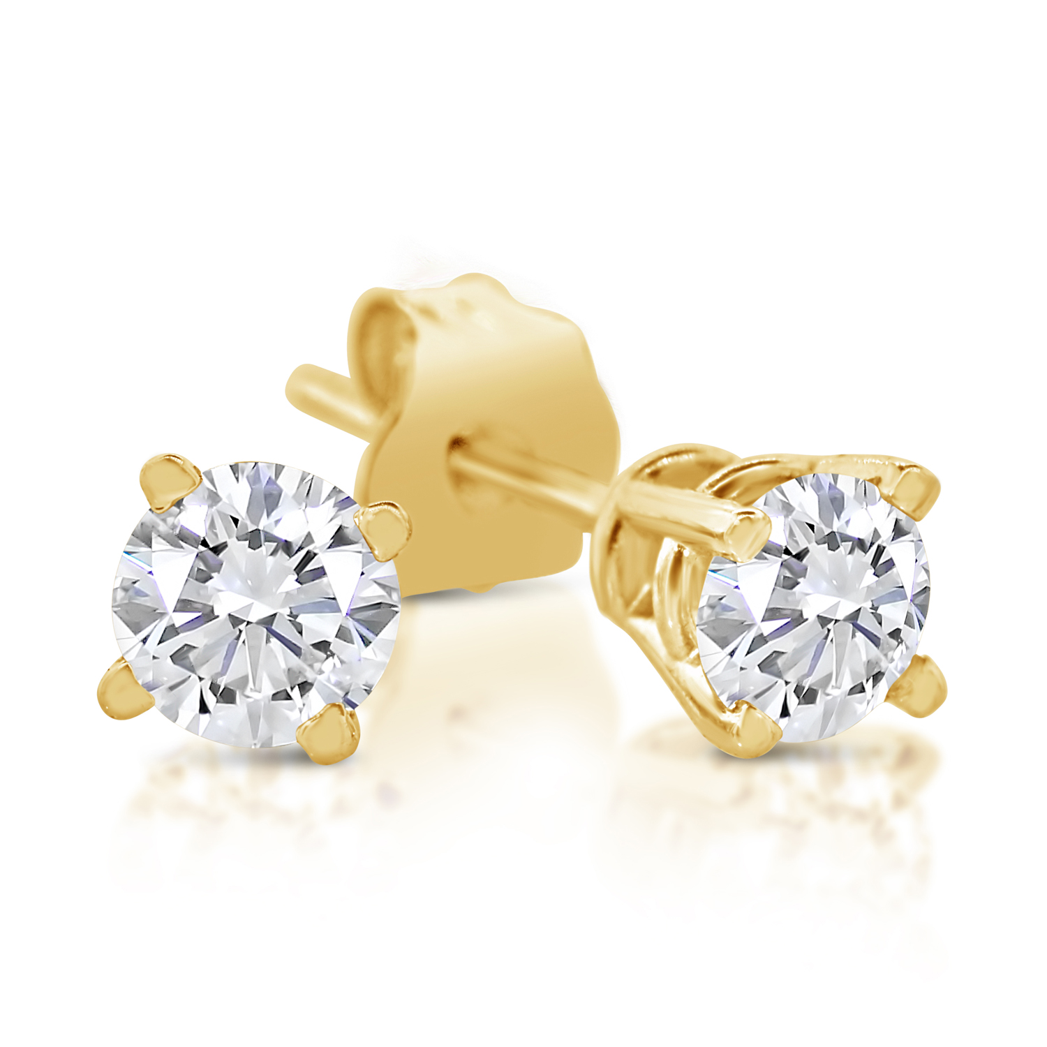 G/I1 1/4 Carat TW Diamond Stud Earrings in 14k White Gold or Yellow Gold - Picture 7 of 9
