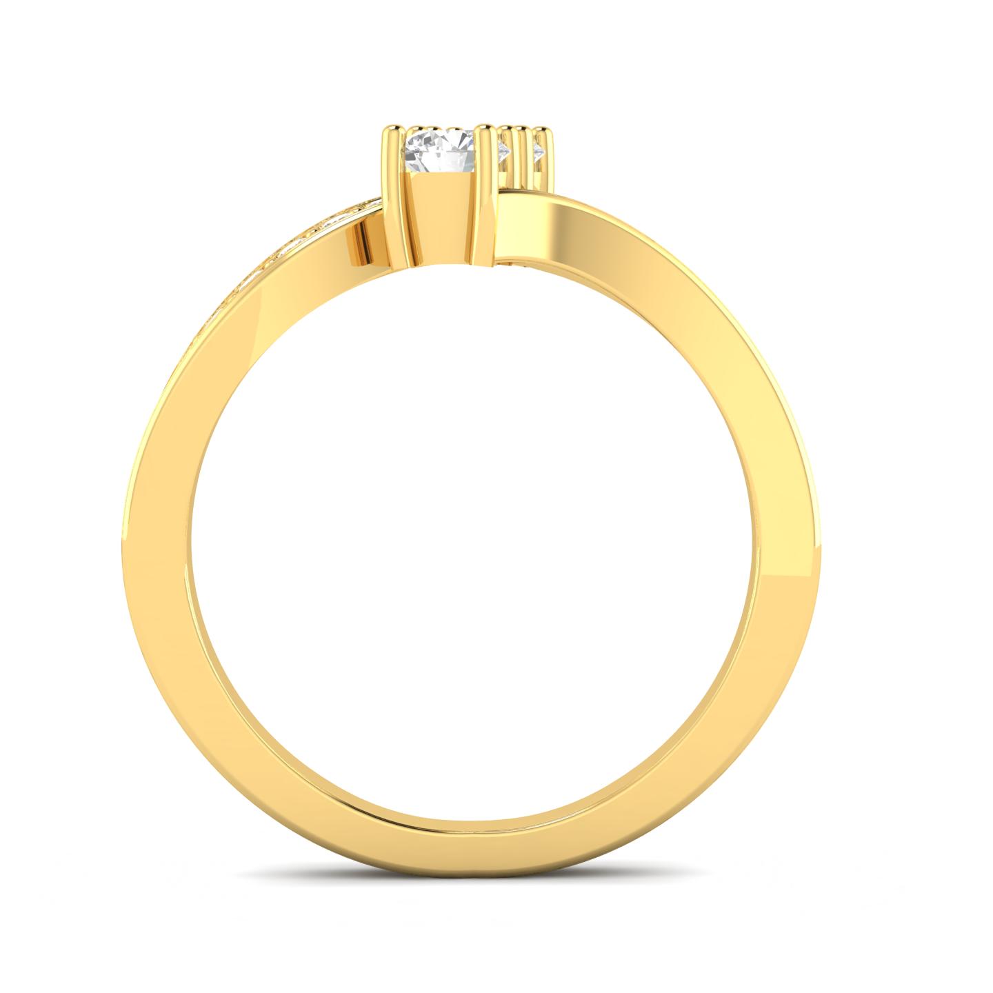 1/4ctw Diamond Two Stone Ring in 10k Yellow Gold (H-I, I2-I3