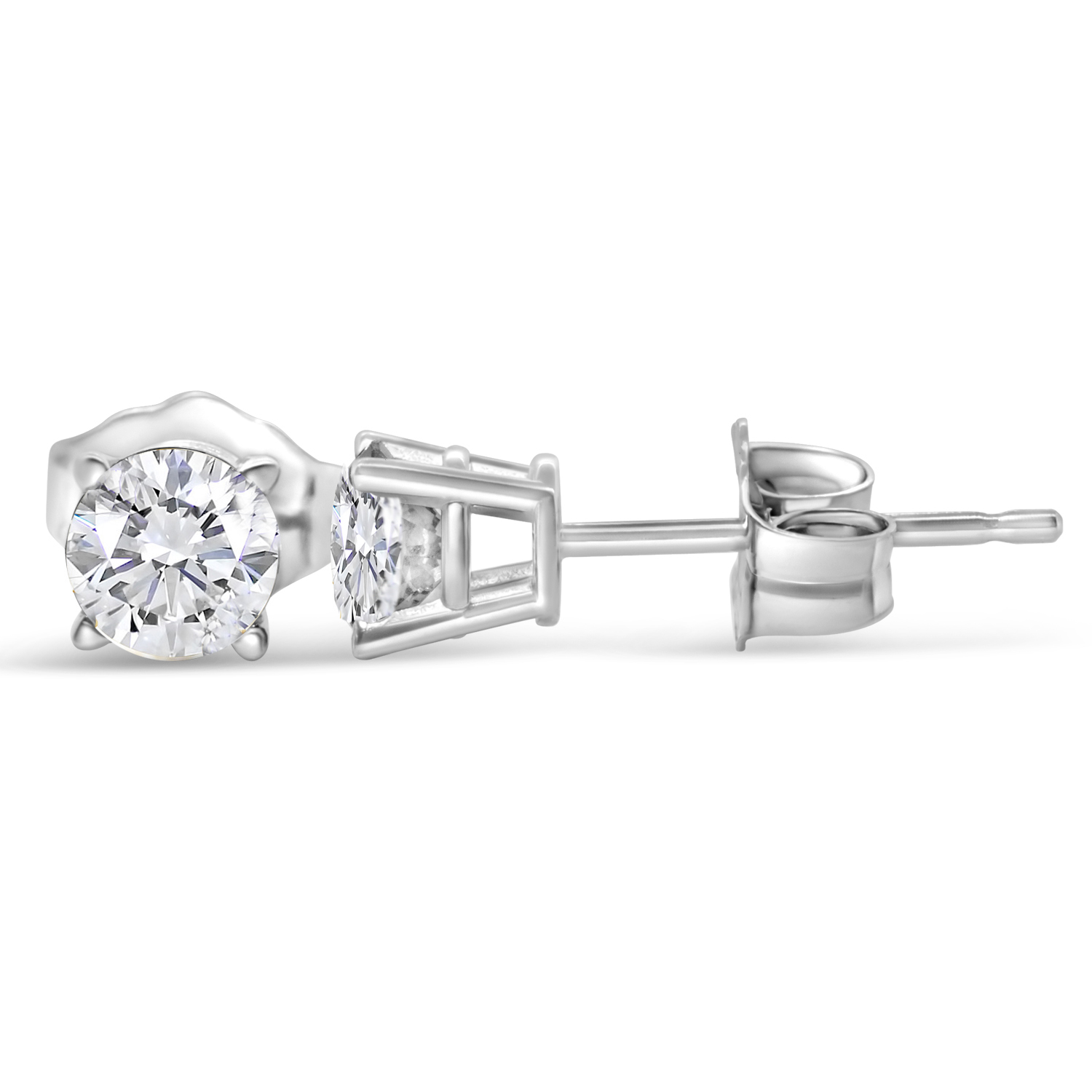 G/I1 1/4 Carat TW Diamond Stud Earrings in 14k White Gold or Yellow Gold - Picture 6 of 9