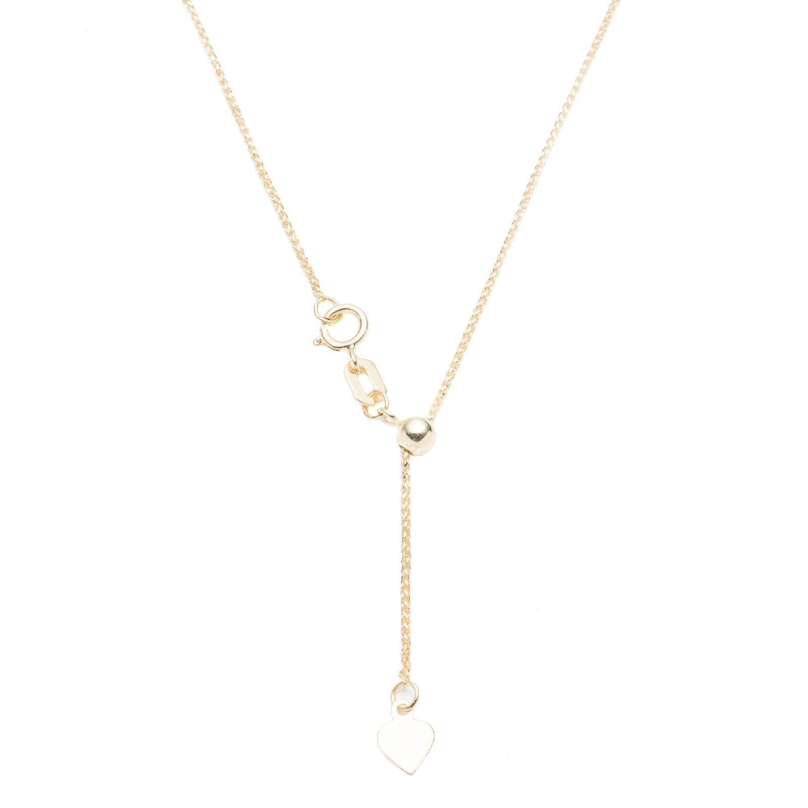 10K Fine Gold Adjustable Wheat Chain necklace, 24 Inch eBay