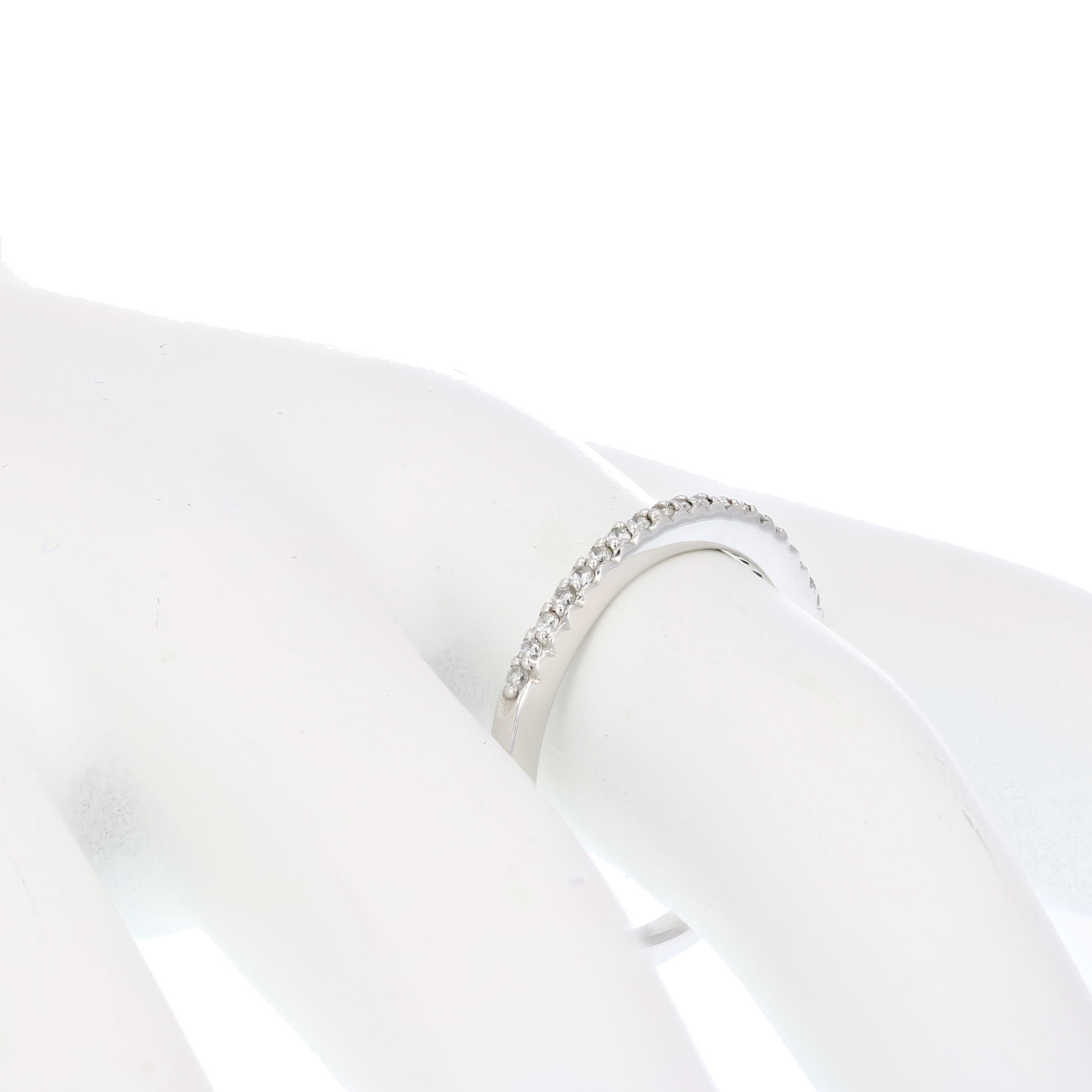 1/10 ct Diamond Wedding Band for Women in 10K Gold Micro Pave Petite Prong - Picture 10 of 15