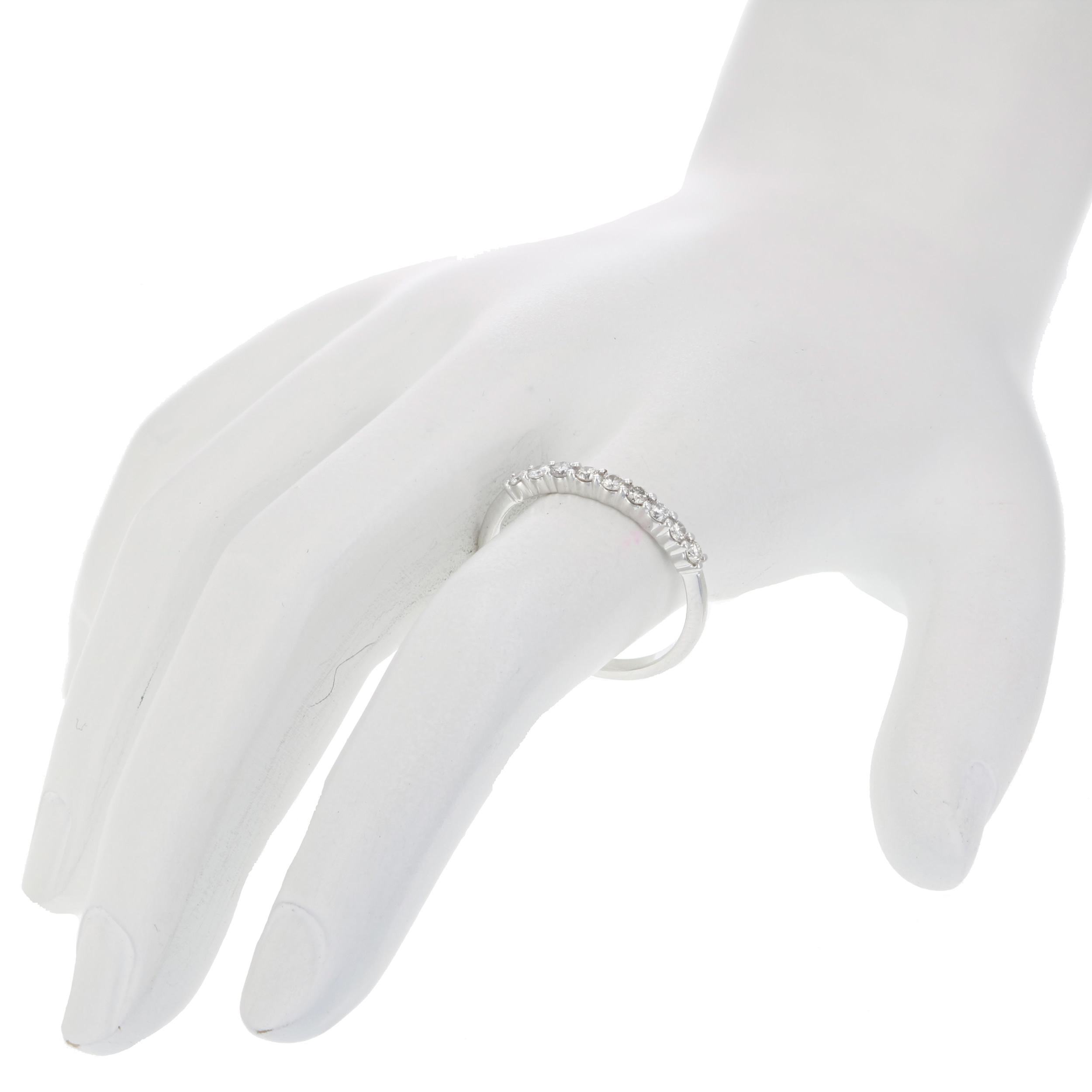 1/5 cttw Diamond Wedding Band 14K White or Yellow Gold 9 Stones Prong Set Round - Picture 11 of 16