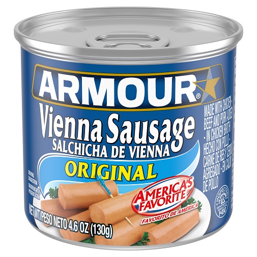 Armour Canned Vienna Sausage 4.6 oz ready to eat meat snack with