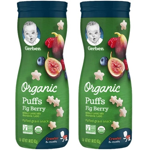 gerber organic puffs apple