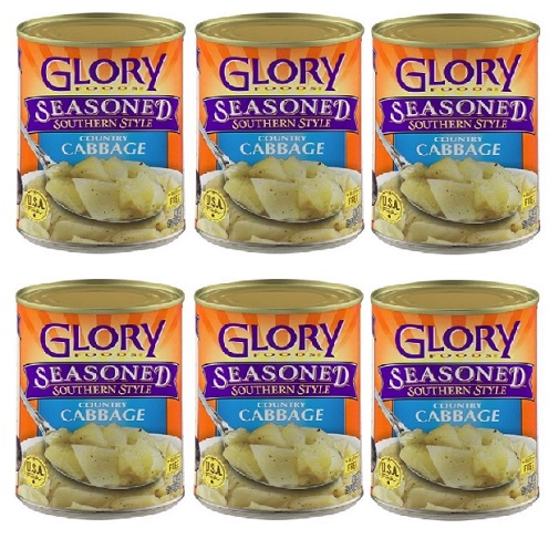 Glory Foods Seasoned Country Cabbage - Pack Of 6 Canned Vegetables