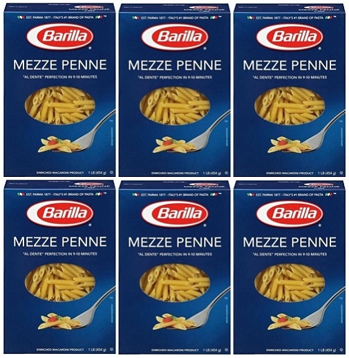 Barilla Mezze Penne Pasta 6 Box Pack eBay
