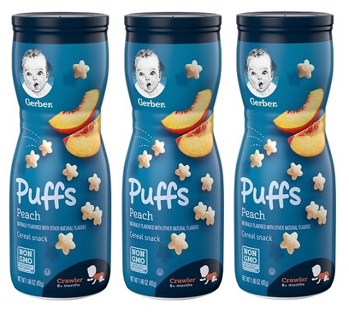 Gerber Puffs Peach Cereal Snack 3 Pack 15000045258 eBay